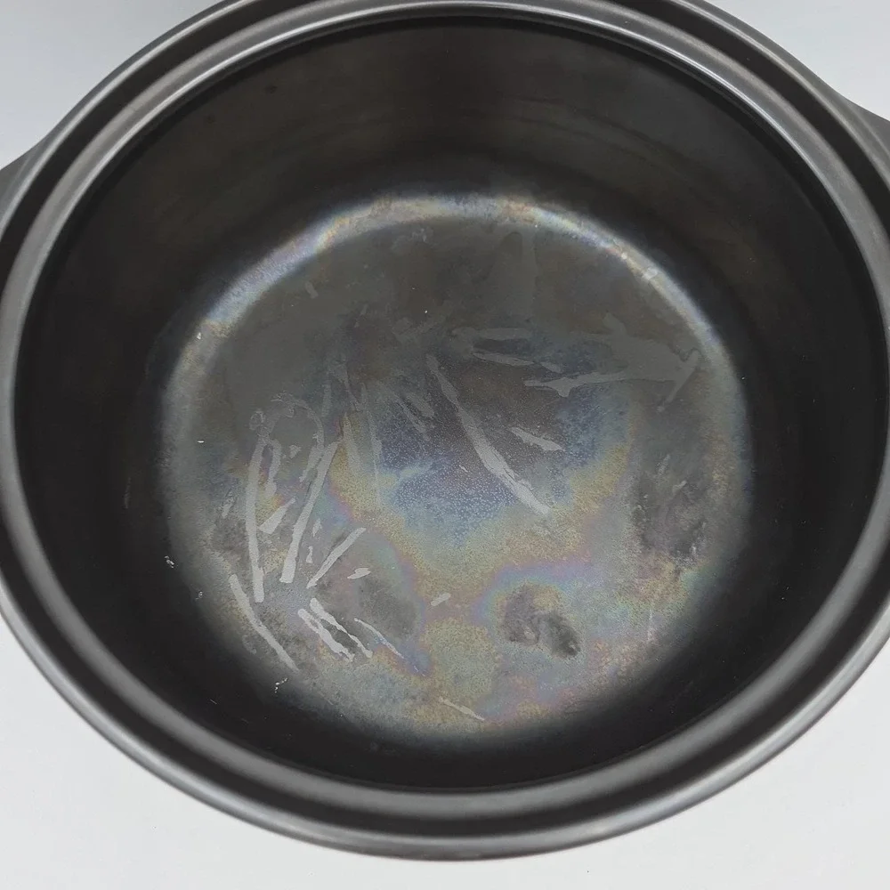 Pampered Chef Rockcrok Dutch Oven Black 4 Qt / 3.8 L with Glass Lid